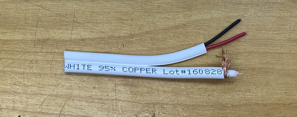White Siamese Cable by the Foot